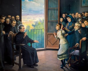 Heiliger Johannes Bosco (Giovanni Bosco, auch Don Bosco genannt, Priester und italienischer Pädagoge (1815-1888) von Ramon Bofarull