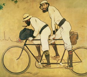 Selbstporträt von Casas mit Pere Romeu auf einem Tandem von Ramon Casas i Carbo