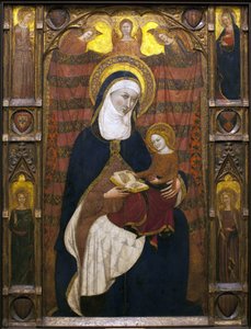 Heilige Anna und die Jungfrau (Detail) - Gemälde von Ramons Destorrents, Arnau und Jaume Ferrer Bassa, um 1350