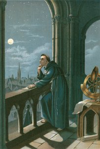 Roger Bacon in seinem Observatorium in Oxford von Ramon Puiggari