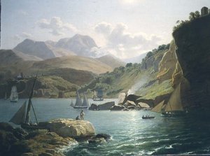 Ein Blick auf die Küste von Vietri Sul Mare und das Dorf Raito im Golf von Salerno von Ramsay Richard Reinagle