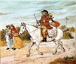 Ein Bauer ritt auf seiner grauen Stute von Randolph Caldecott