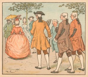 Ihre Liebe wurde gesucht... Von zwanzig Freiern und mehr, ca. 1885 von Randolph Caldecott