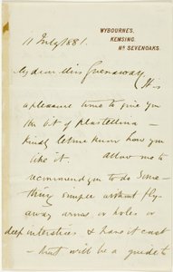 Brief an Kate Greenaway von Randolph Caldecott