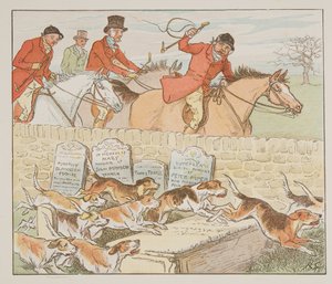 Nun hatte der Pfarrer ein Paar zu trauen, als die Hunde ins Blickfeld kamen, aus The Hey Diddle Diddle Picture Book, veröffentlicht 1882