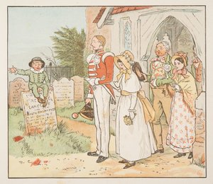 Der Soldat und seine Braut, aus The Hey Diddle Diddle Picture Book, veröffentlicht 1882 von Randolph Caldecott