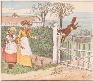 Der Fuchs springt über das Tor des Pfarrers von Randolph Caldecott