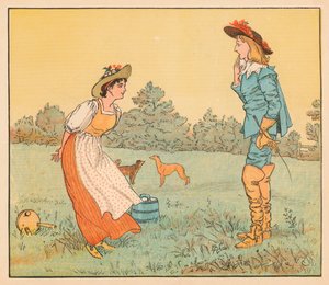 Dann kann ich dich nicht heiraten, mein hübsches Mädchen!, um 1882 von Randolph Caldecott