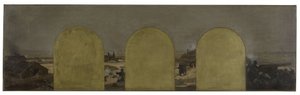 Skizze für das Kabinett des Präfekten des Pariser Rathauses: Eine Batterie an den Wällen: Die Belagerung von Paris 1870 von Raoul Joseph Arus