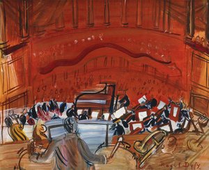 Rotes Orchester mit Paukenschläger von Raoul Dufy