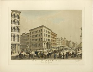 Ecke Lake und La Salle Straßen, Chicago, Marine Bank Gebäude im Jahr 1864