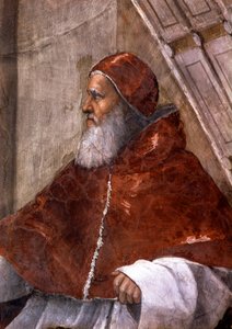 Detail des Raums von Heliodorus im Vatikan, Darstellung von Papst Julius II. von Raphael (1483 1520)