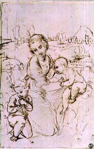 Studie einer Madonna mit Kind und dem jungen Johannes dem Täufer