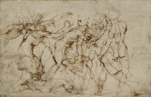 Kampfszene mit gefesselten Gefangenen von Raphael