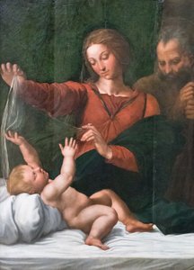 Heilige Familie, auch bekannt als Madonna del Popolo, Madonna di Loreto oder Madonna del Velo von Raphael (1483 1520)
