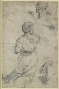 Recto: Studien für zwei kniende Frauen, WA1846.198