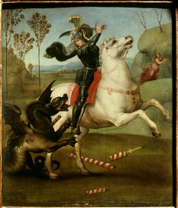Heiliger Georg kämpft mit dem Drachen, Gemälde von Raffael, 1505