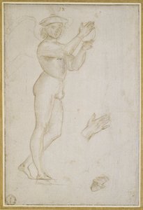 Studie eines jungen Mannes, der Musik macht von Raphael