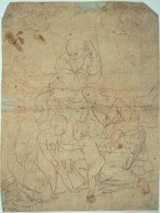 Heilige Familie mit der heiligen Elisabeth und dem kleinen Johannes dem Täufer von Raphael