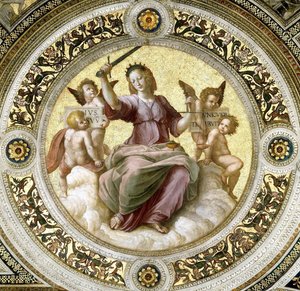 Justitia Fresko in der Stanza della Segnatura, ca. 1510-1511 von Raphael