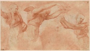 Studie für die Götter, die die Hochzeit von Psyche und Amor feiern, 1518-1519 von Raphael