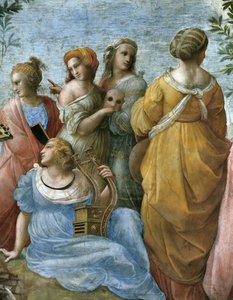 Der Parnass. (Detail). Fresko in der Stanza della Segnatura, ca. 1510-1511