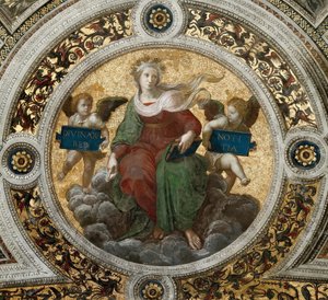 Theologie. Deckenfresko in der Stanza della Segnatura, ca. 1510-1511