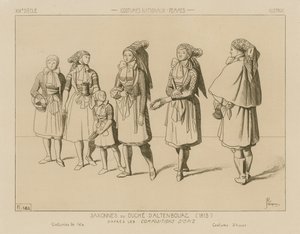 Deutsche Nationaltrachten - Herzogtum Sachsen-Altenburg (1815) von Raphael Jacquemin