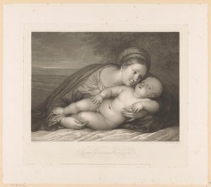 Maria mit schlafendem Kind in Landschaft von Raphael Morghen