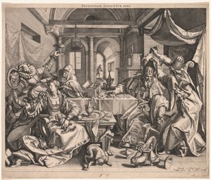 Stultitiam patiuntur opes Reichtum erlaubt Dummheit, oder, Allegorie von Reichtum, Lust und Dummheit