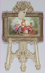 Valentine - Stehende Staffelei, chromolithografierte Familie, 1873