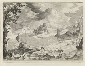 Seestück mit Christus und seinen Jüngern im Sturm auf dem See Genezareth von Raphaël Sadeler (II)
