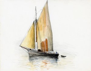 Boot (Gabare) auf der Gironde-Mündung von Raymond Bonnefon
