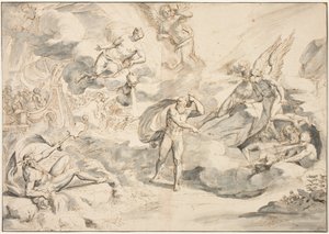 Äolus gehorcht Junos Befehl, einen Sturm zu erzeugen, c.1683-84 von Raymond Lafage