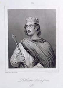 Lothar (941-986), König von Frankreich, graviert von Delannoy