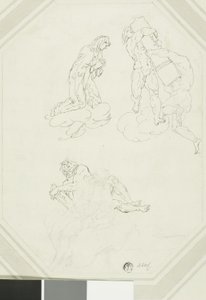Betende Jungfrau und Figuren in Wolken von Raymond de Lafage