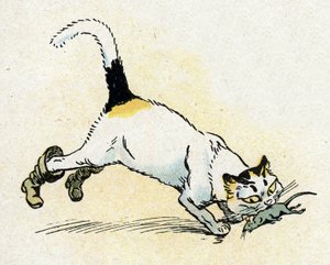 "Der gestiefelte Kater" Illustration für die Märchen von Charles Perrault, ca. 1920 von Raymond de la Neziere
