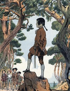 Napoleon Bonaparte (1769-1821) als Kind in Ajaccio, Korsika. Illustration von Raymond de Neziere in „Unsere nationalen Ruhmestaten“, 1920
