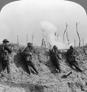 Schlachtfeldszene, Passchendaele, Belgien, Erster Weltkrieg, 1914-1918