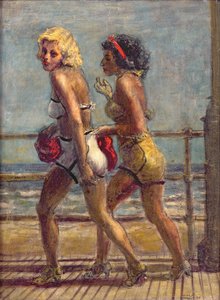 Zwei Mädchen auf der Promenade von Reginald Marsh