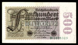 Papiermark der Weimarer Republik, Hyperinflationszeit nach dem Ersten Weltkrieg (1921–24) von Reichsbankdirektorium Berlin
