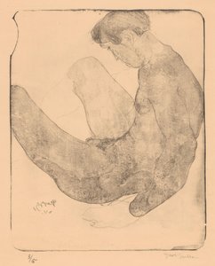 Nackter Mann mit angezogenen Knien von Reijer Stolk (signed by artist)
