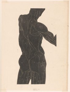 Anatomische Studie der Rücken- und Gesäßmuskeln eines Mannes im Silhouette von Reijer Stolk
