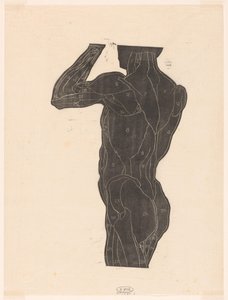 Anatomische Studie der Rücken- und Gesäßmuskeln eines Mannes im Silhouette von Reijer Stolk