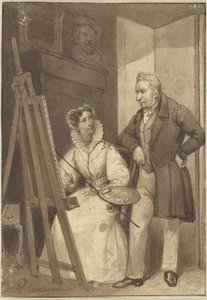 Porträt von Wilhelmina Frederica Sophia von Preußen, Prinzessin von Oranien-Nassau, mit ihrem Mann König Wilhelm I. von Reinier Craeyvanger