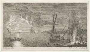 Ein Lagerfeuer und Mondlicht