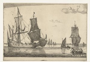 Binnenwasser mit einem Fluitschiff von Reinier Nooms
