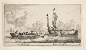 Zwei Boote (Een Vlotschuyt, Een Schietschuyt) von Reinier Nooms