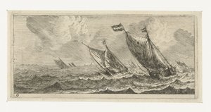 Fähren auf rauer See von Reinier Nooms