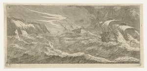Segelschiffe in einem Seesturm von Reinier Nooms